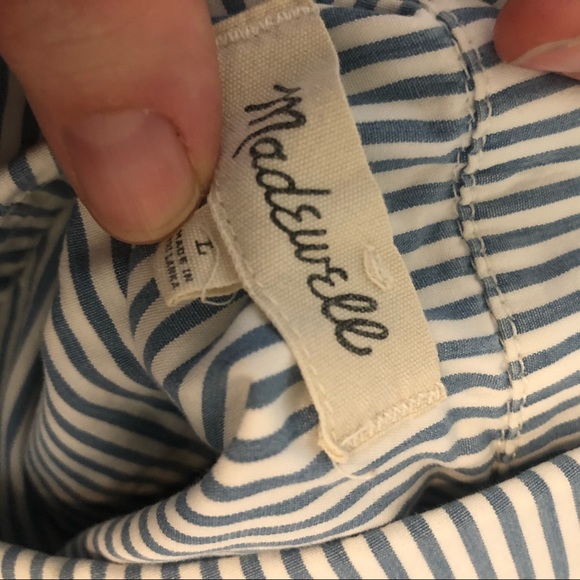 Blue/white stripe Madewell boxy button down - Picture 3 of 4